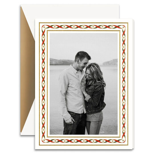 Vertical Woven Ribbons Photo Cards